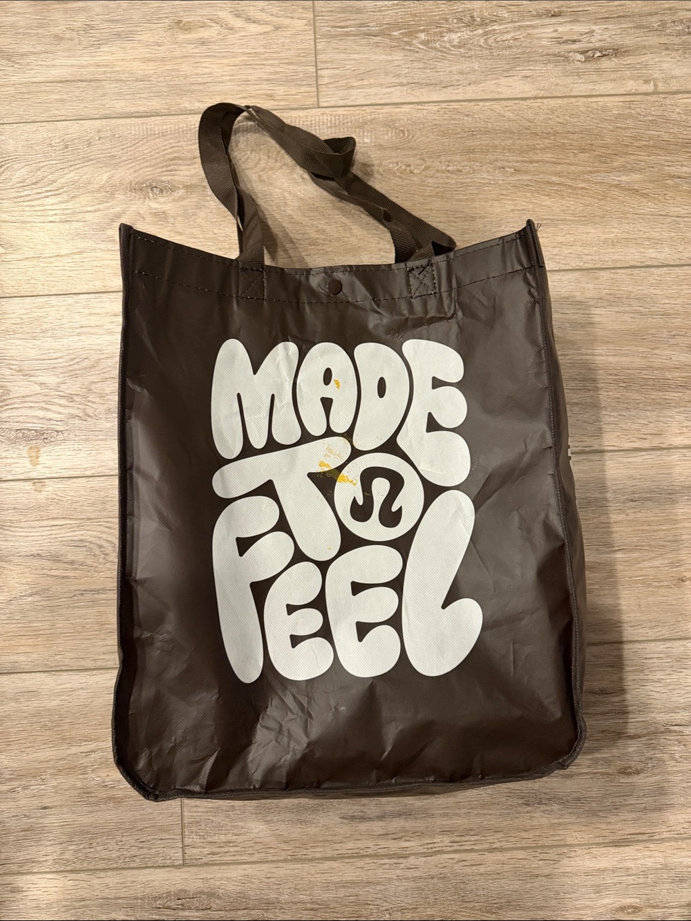 lululemon athletica Brown Tote Bag with White Graphic